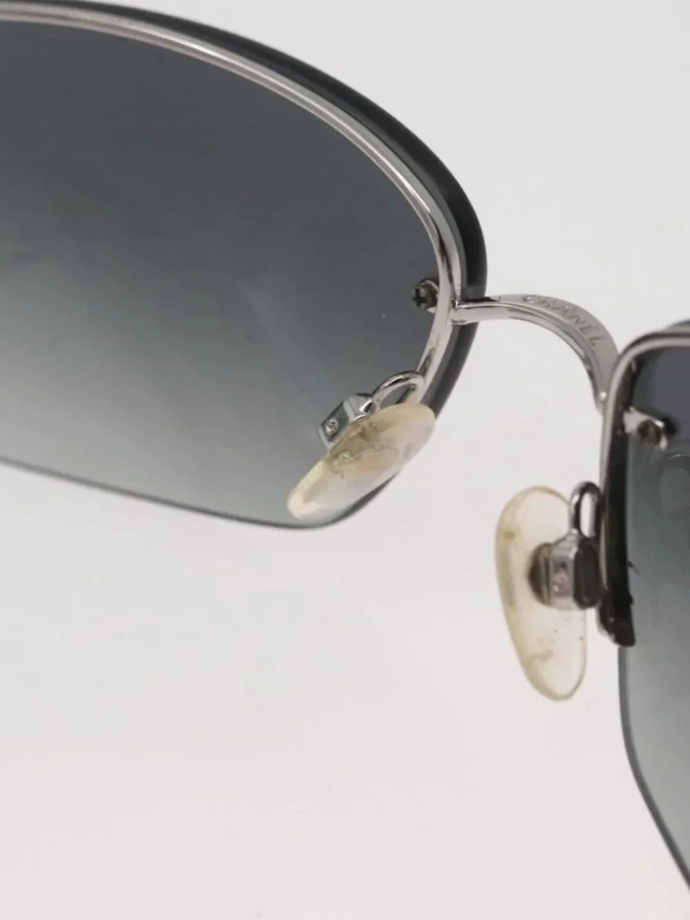 CHANEL Sunglasses plastic Opal CC Auth 162593